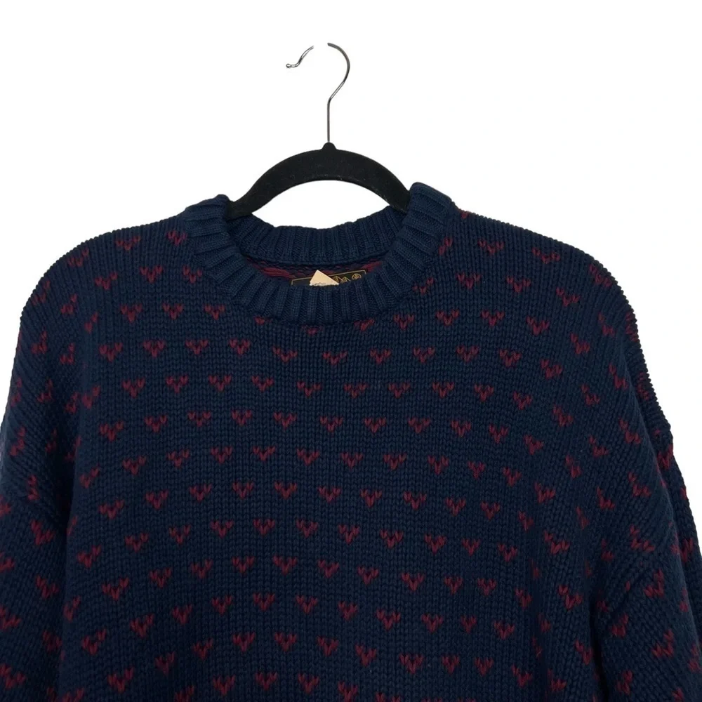 Eddie Bauer Vintage Indigo Blue Knit Sweater NWT Large - Picture 3 of 9